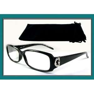 Reading Glasses BK 1 Fancy Reader Designer Plastic Frame FREE Pouch 3 