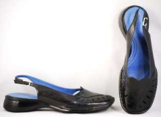 Womens Indigo by Clarks Black Leather Slingback Casuals US 9M  