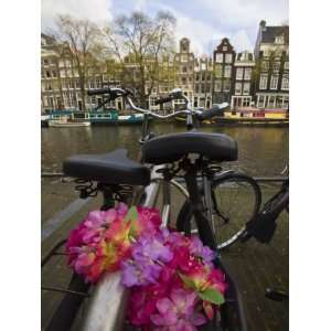 Flower Chain Holding Two Bicycles Together, Amsterdam, Netherlands 