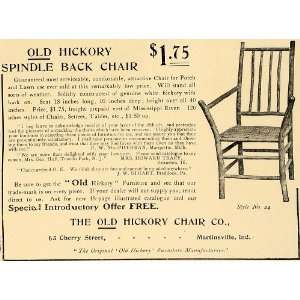  1906 Ad Old Hickory Spindle Back Chair Model Pricing 