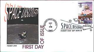SPACE DISCOVERY SET OF 5 FIRST DAY COVERS. THE COVERS ARE HOBBY LINK 