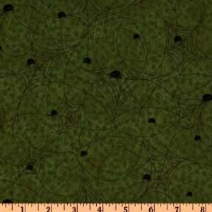  44 Wide Happy Haunters Spiderwebs Green Fabric By The 