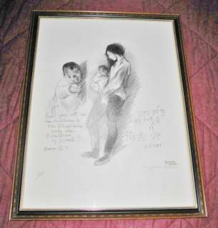 Raphael Soyer MOTHER AND CHILD, Ink Etching,Lithograph Signed, #34/125 