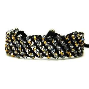 Chan Luu Swarovski Crystal Dorado Multi Row Cuff Wrap Bracelet on 