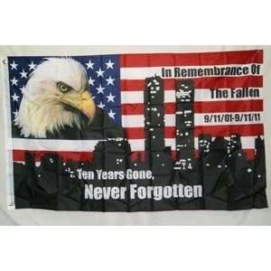  9 11 Flag September 11th 9/11 9 11 Ten Year Flag: Patio 
