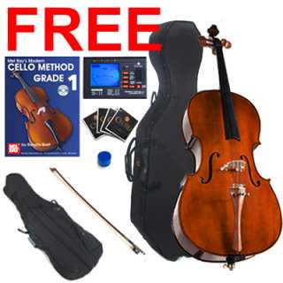 CECILIO 4/4 3/4 1/2 1/4 HANDMADE SOLIDWOOD CELLO OUTFIT  