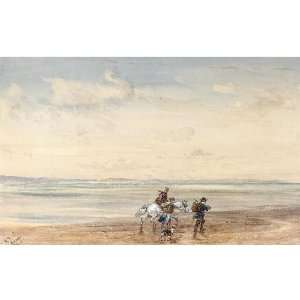 FRAMED oil paintings   David Cox   24 x 24 inches   Figures Crossing 