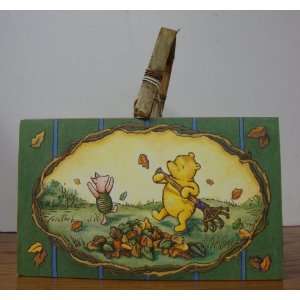  Winnie the Pooh Fall Wooden Small Basket W/handle Kitchen 