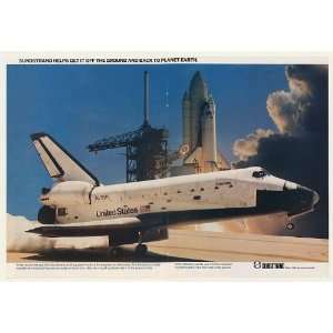  1983 Columbia Space Shuttle Sundstrand Double Page Print 