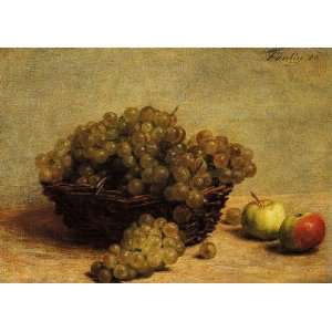  Oil Painting Nature Morte Raisin et Pommes dApi Henri 