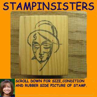 SKETCH OF A WOMANS FACE Rubber Stamp #4375  