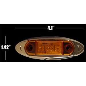    Amber LED Chrome Marker Side Trailer Truck Boat Light: Automotive