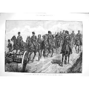  1883 ARTILLERY SOLDIERS MARCHING BRIGHTON VOLUNTEERS