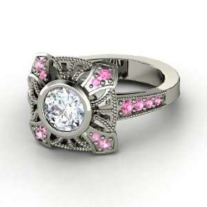  Chevalier Ring, Round Diamond 14K White Gold Ring with 