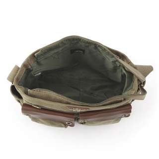 Vancl Independence Leather Messenger Bag Dark Khaki