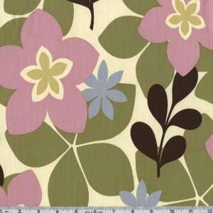  45 Wide City Bloom Big Blooms Pink/Chocolate Fabric By 