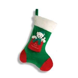  My First Christmas   Stockings (Green with Red) Baby