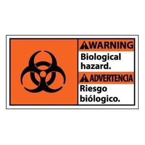    Bilingual Vinyl Sign   Warning Biological Hazard: Everything Else