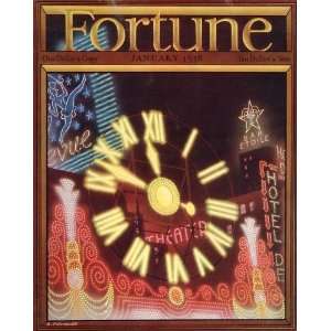  1938 Jan. Fortune Cover Clock New Years Eve Petruccelli 
