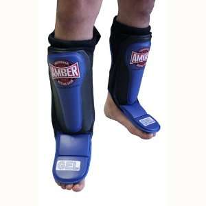   Amber Sports Gel Shin and Instep Guards Slip On MMA
