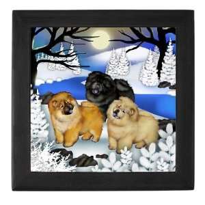  CHOW CHOW DOGS FROZEN RIVER Pets Keepsake Box by  