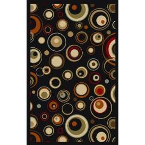  Concord Global Rugs Norah Collection Circles Black Runner 