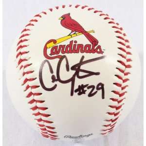  Chris Carpenter Signed Cardinals Logo Ball   GAI 