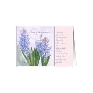 to my godparents, happy easter, christian easter card, blue hyacinth 