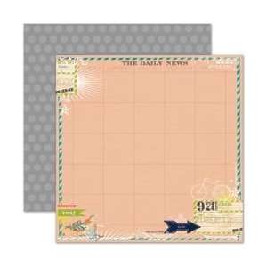  Pink Paislee Daily Junque Double Sided Paper 12X12 News 