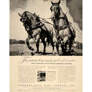   Ad International Salt Company Scranton Plow Horses   Original Print Ad