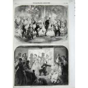  1859 Christmas Amusements Mistletoe Children Dancing