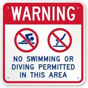 Warning, No Swimming Or Diving Permitted In This Area (with Graphic 
