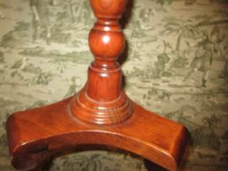 Ethan Allen Antiqued Pine Craftsman Small Pedestal Candlestick Table 