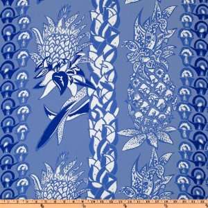  44 Wide Hawaiian Collection Pineapple Lei Blue Fabric By 