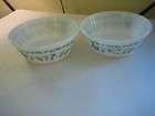   OF 2 FEDERAL MILK GLASS SMALL TURQOUISE CEREAL BOWLS KITCHEN DESIGNS