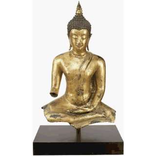  Gold Sitting Buddha Sculpture: Home & Kitchen