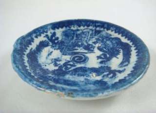 Antique Demitasse Blue Chinese Dragon Tea Cup And Saucer  