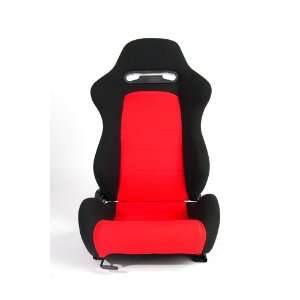  Cipher Auto Red and Black Cloth Universal Racing Seats 