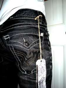 Mens Buckle Mek Denim BULGAN Choco Gray Flap Pocket Bootcut Jeans NWT 