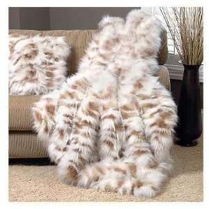 Limited Edition Ivory Spotted Wolf Faux Fur Throw 