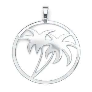   Jewelry Stainless Steel Abstract Palm Tree Circle Pendant: Jewelry