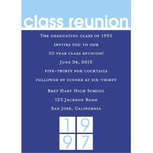  Blue Class Reunion Squares Invitations Health & Personal 