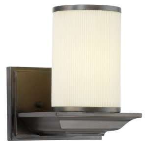 Organic Modern Mason Wall Sconce in Sorrel Bronze with Fluted White 