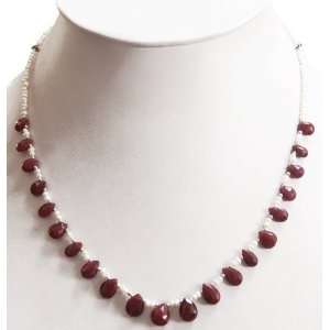  Excellent Natural Classy Fresh Water Pearl & Ruby Drops 