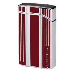 Lotus L47 Intrepid Red & Polished Chrome Twin Flame Lighter with Punch