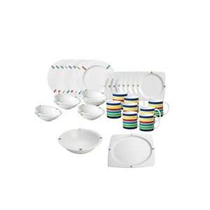   White Service for 8 with Pasta Serve Bowl and Platter: Home & Kitchen