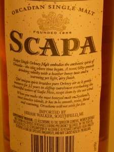SCAPA SINGLE ORKNEY MALT SCOTCH WHISKY AGED 12 YEARS ORCADIAN RARE 