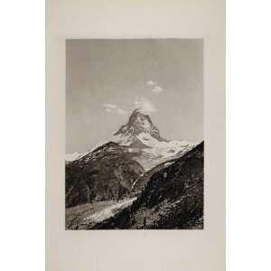 1904 Matterhorn Mountain Swiss Alps Switzerland Print   Original 