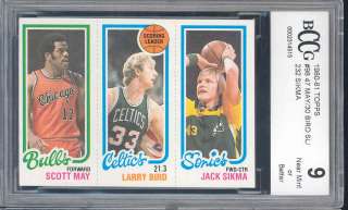 1980 81 topps LARRY BIRD   SIKMA   MAY rc BGS BCCG 10  