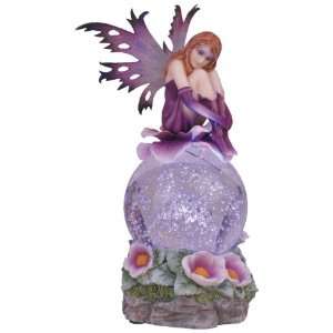   Pink Spring Pixie Sitting On Crystal Ball Figurine